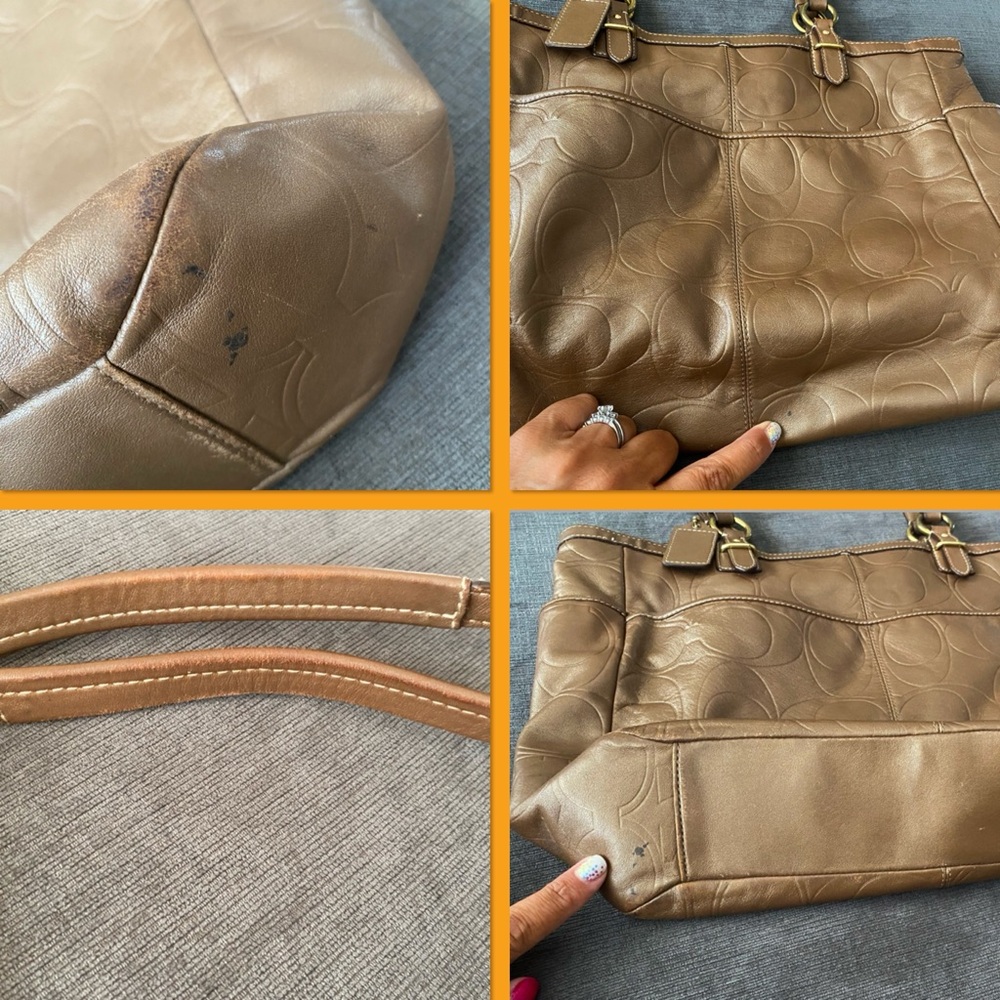 Coach Bag Tote Pocketbook Bronze - Picture 6 of 8